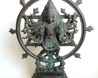 Vishnu Panchaloha Bronze from South India | Sudarshana Bronze | Chakratalvar Bronze