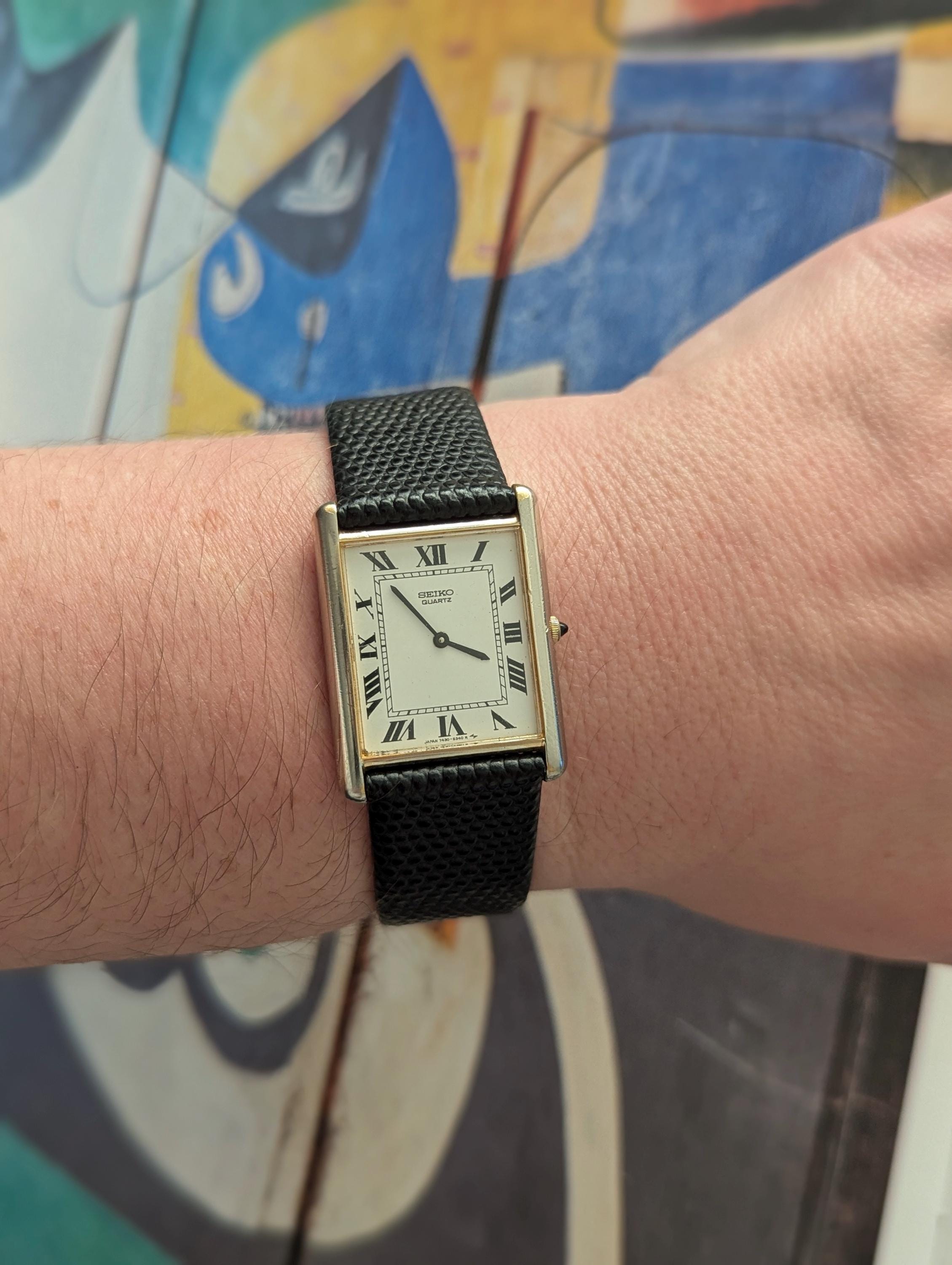 Vintage Black Square Watch - Etsy