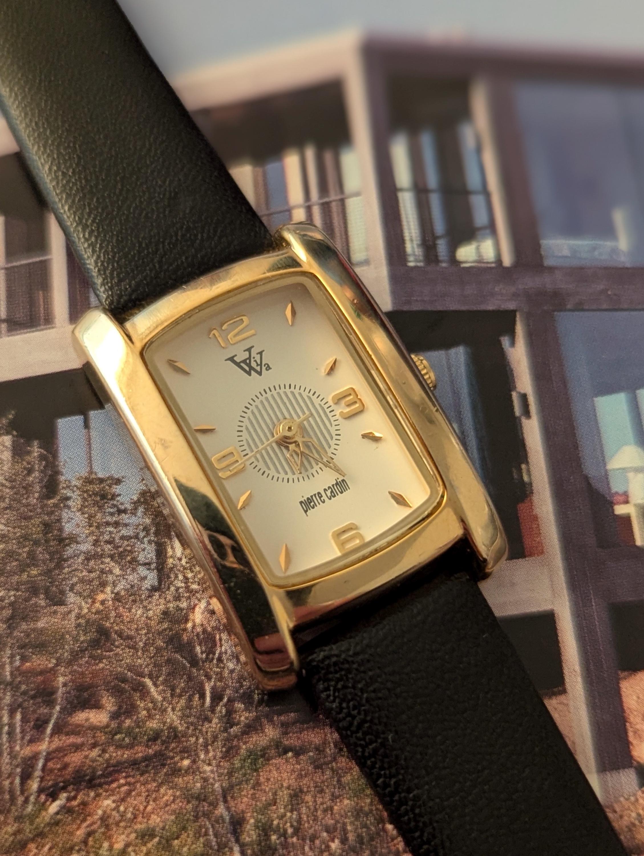 Vintage Pierre Cardin Gold Tank Watch: New Leather Band  display picture 1