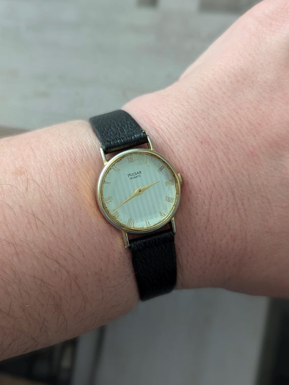 Vintage Pulsar Mens Watch 26mm Gold Tone V321-5009 Adjustable Band New Battery Vtg pulsar watch men - Gem main image 2