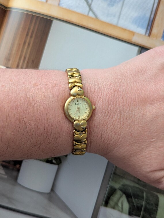 Bulova Abalone Heart Bracelet Watch – Gold Tone | Boho Vintage Style | Working Women main image 4