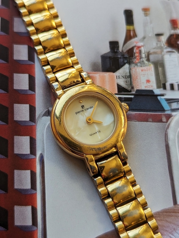 Vintage Gold Pierre Cardin Watch Featuring Pearl F