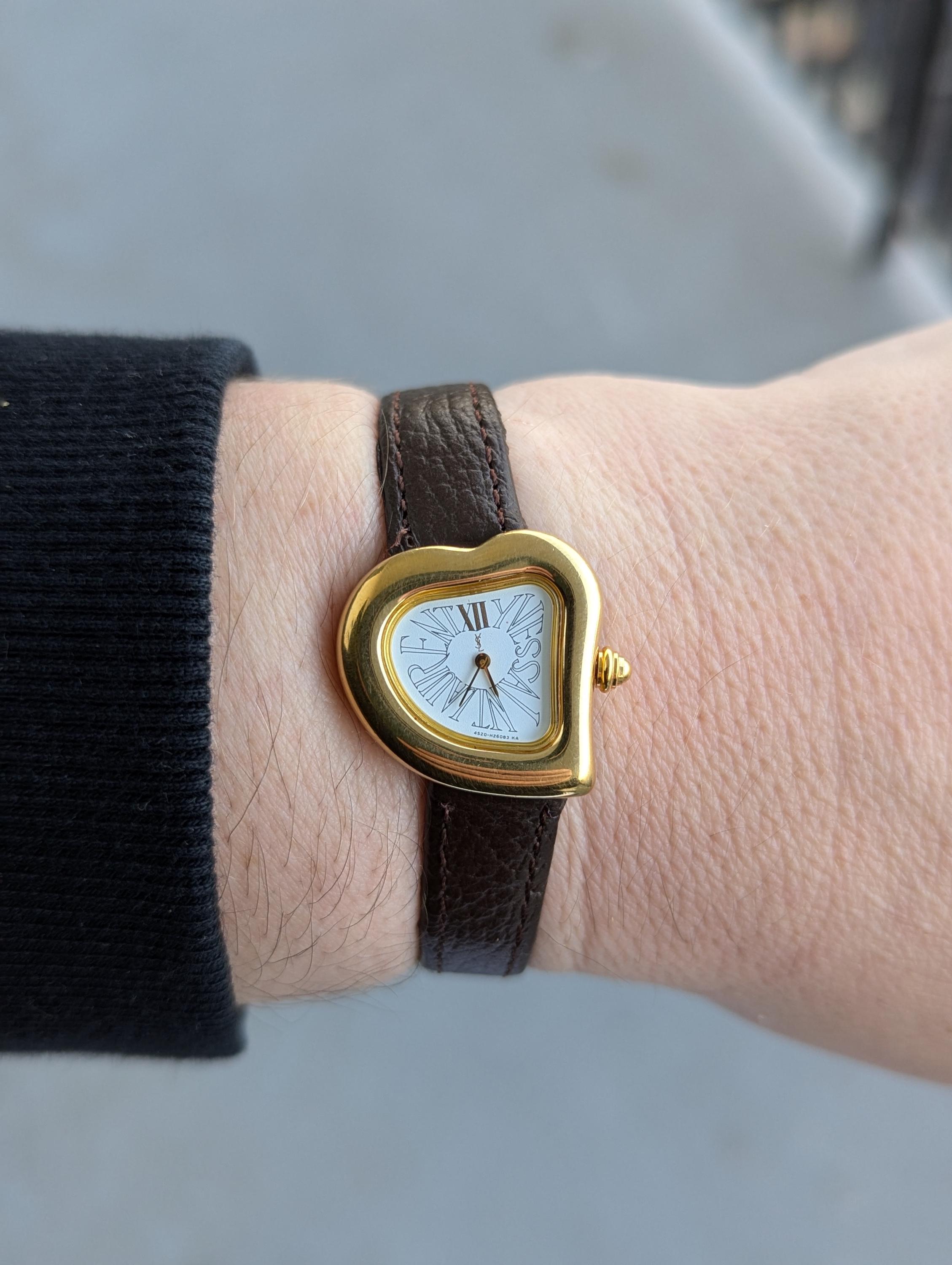 イヴサンローラン YSL ローマン ハートベゼル クォーツ レディース