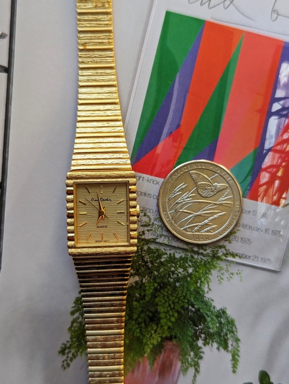 Vintage Pierre Cardin Gold Quartz Watch with New … - image 3