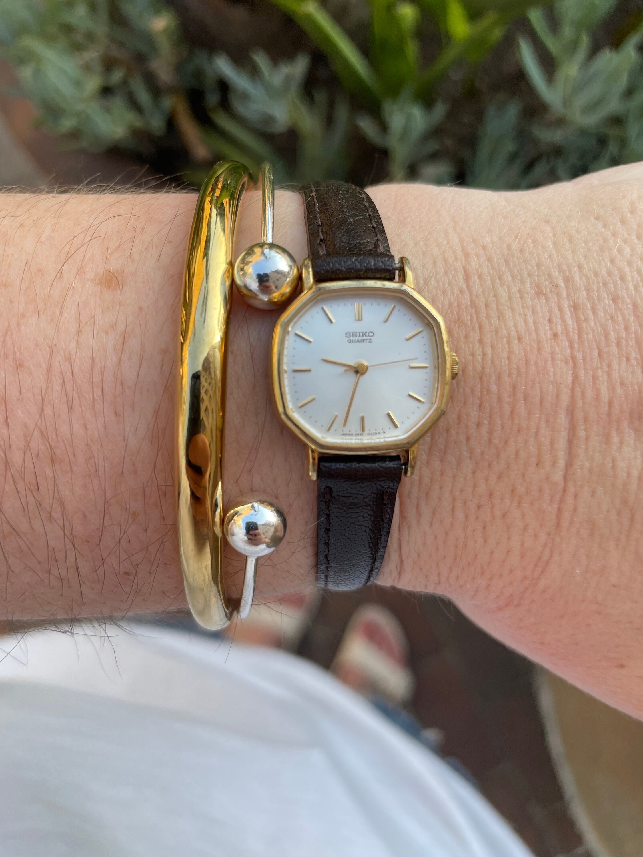 稼働 SEIKO 腕時計 オクタゴン ゴールド アンティーク 華奢 891 SEIKO - 稼働 SEIKO 腕時計 レディース ブレスウォッチ