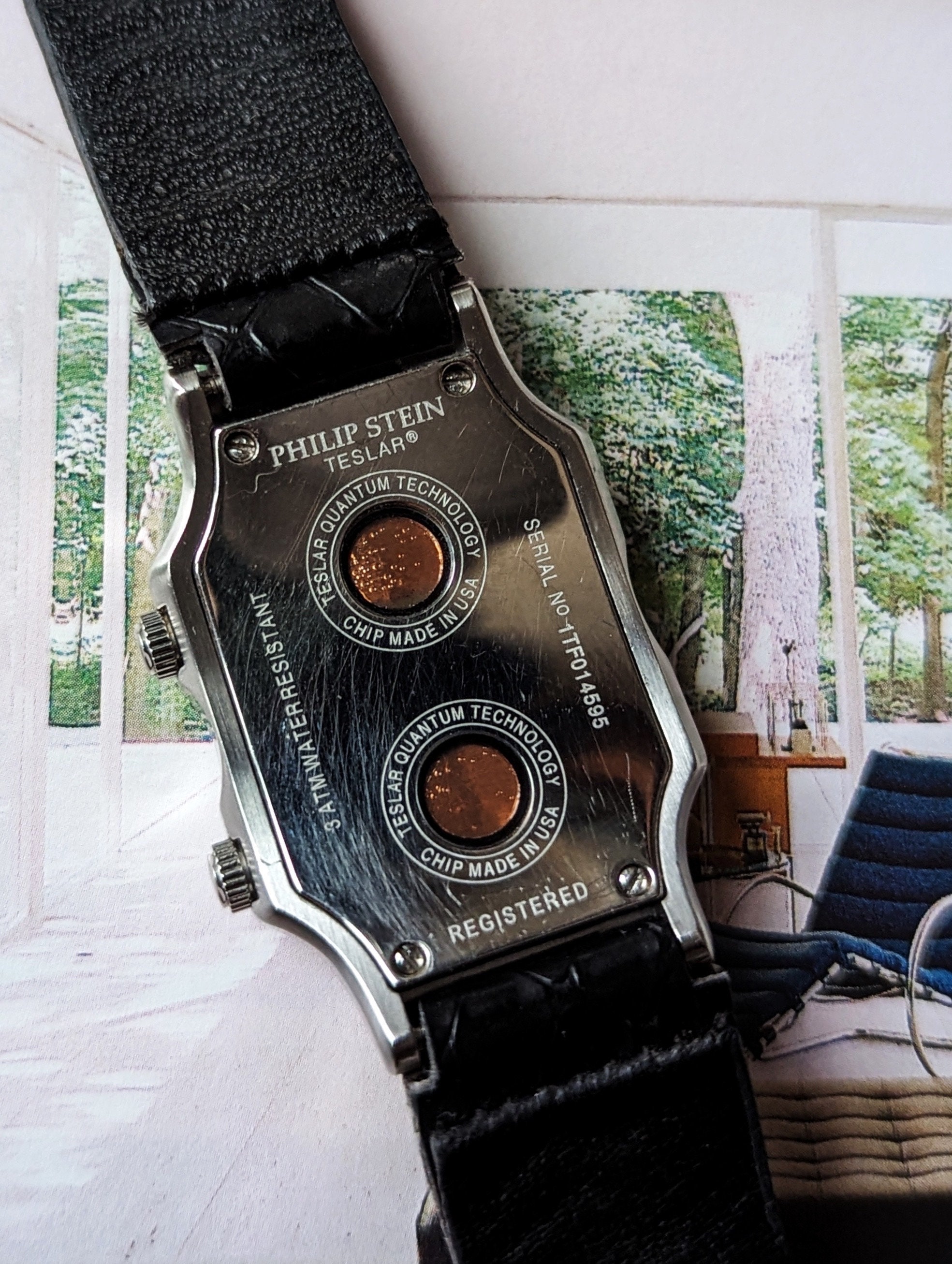 Philip Stein TESLAR Dual Time Quartz Watch With New Batteries. There Are Scratches to the Face Please See Photos for Details. Etsy UK