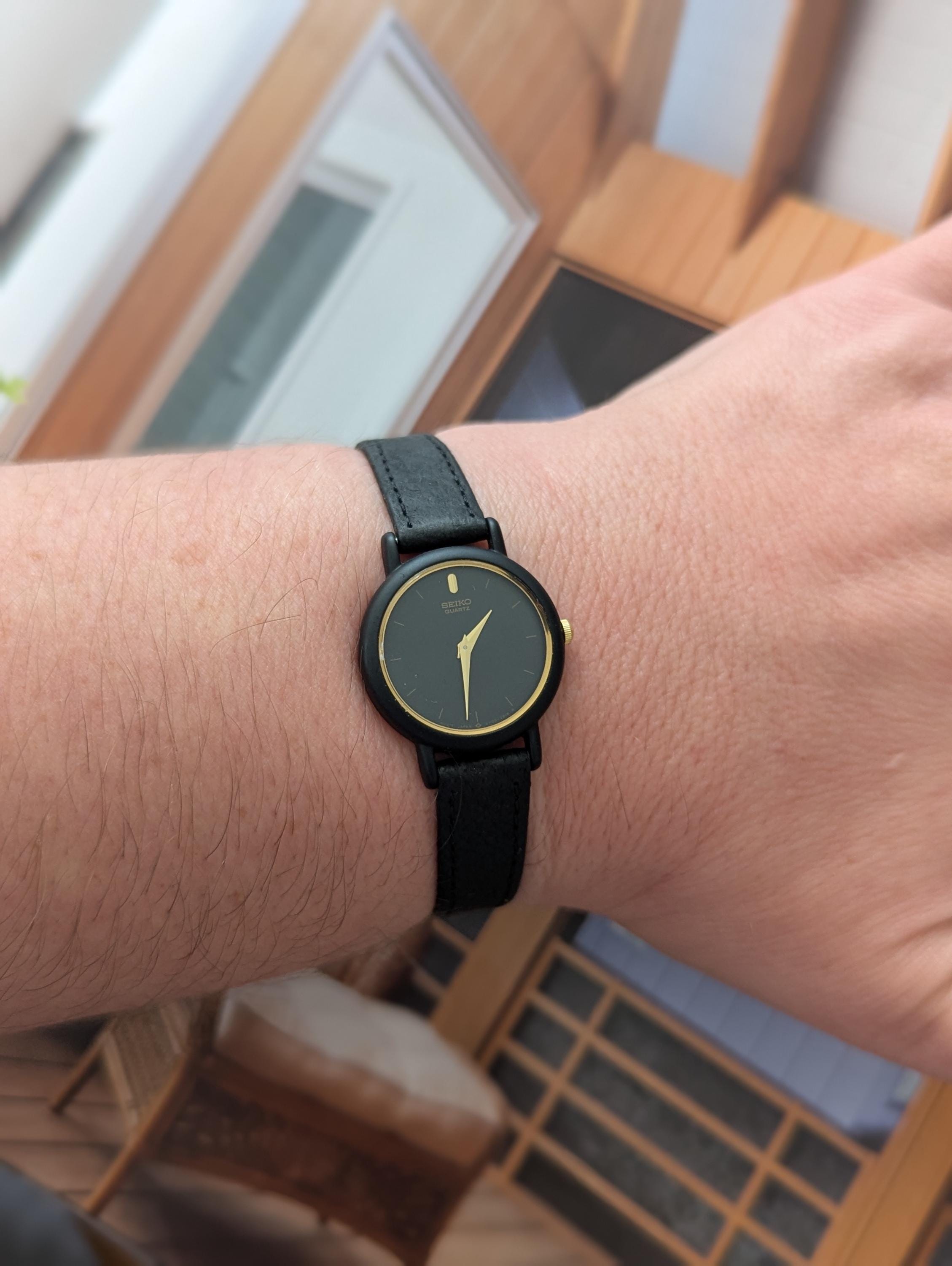 Black Dial Seiko Classic Women's Watch Buy Seiko Gold Ladies