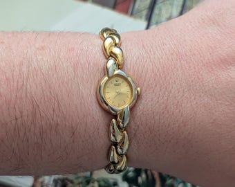 Vintage Gold Tone SEIKO Quartz Watch with Crystal Detail - Etsy 日本