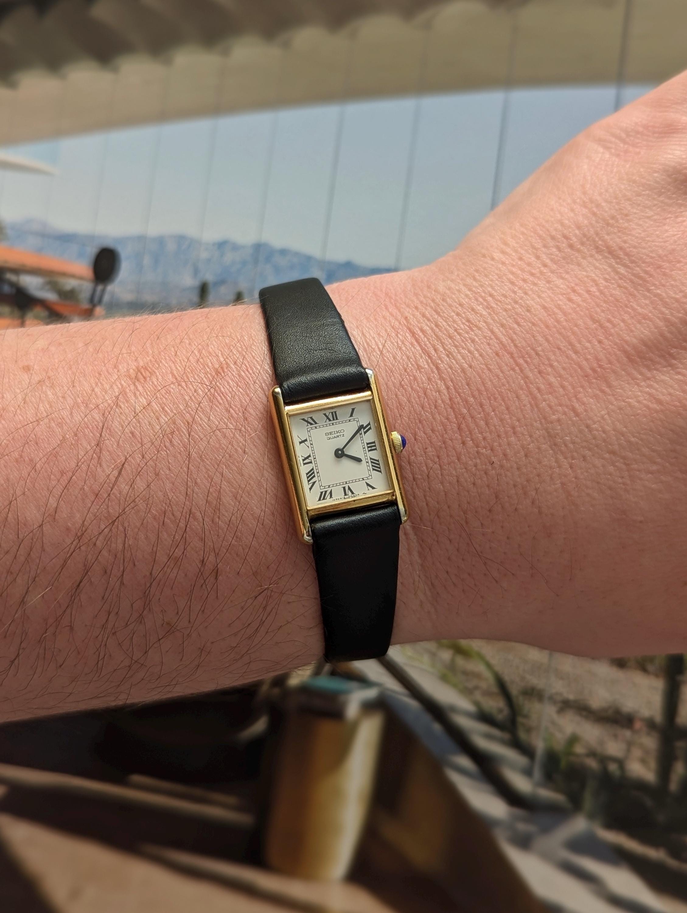 Seiko Black Gold Square Watch - Etsy