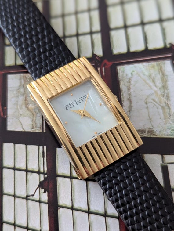 Vintage JOAN RIVERS Gold Tone Tank Quartz Watch With New 