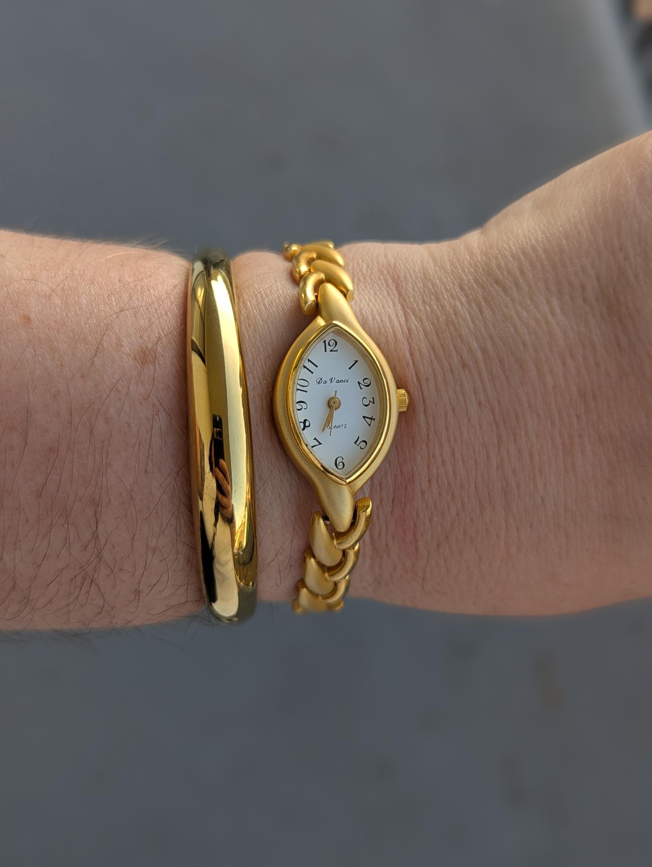 Vintage DA VANCI Gold Tone Quartz Watch: Diamond Bezel, New  display picture 1