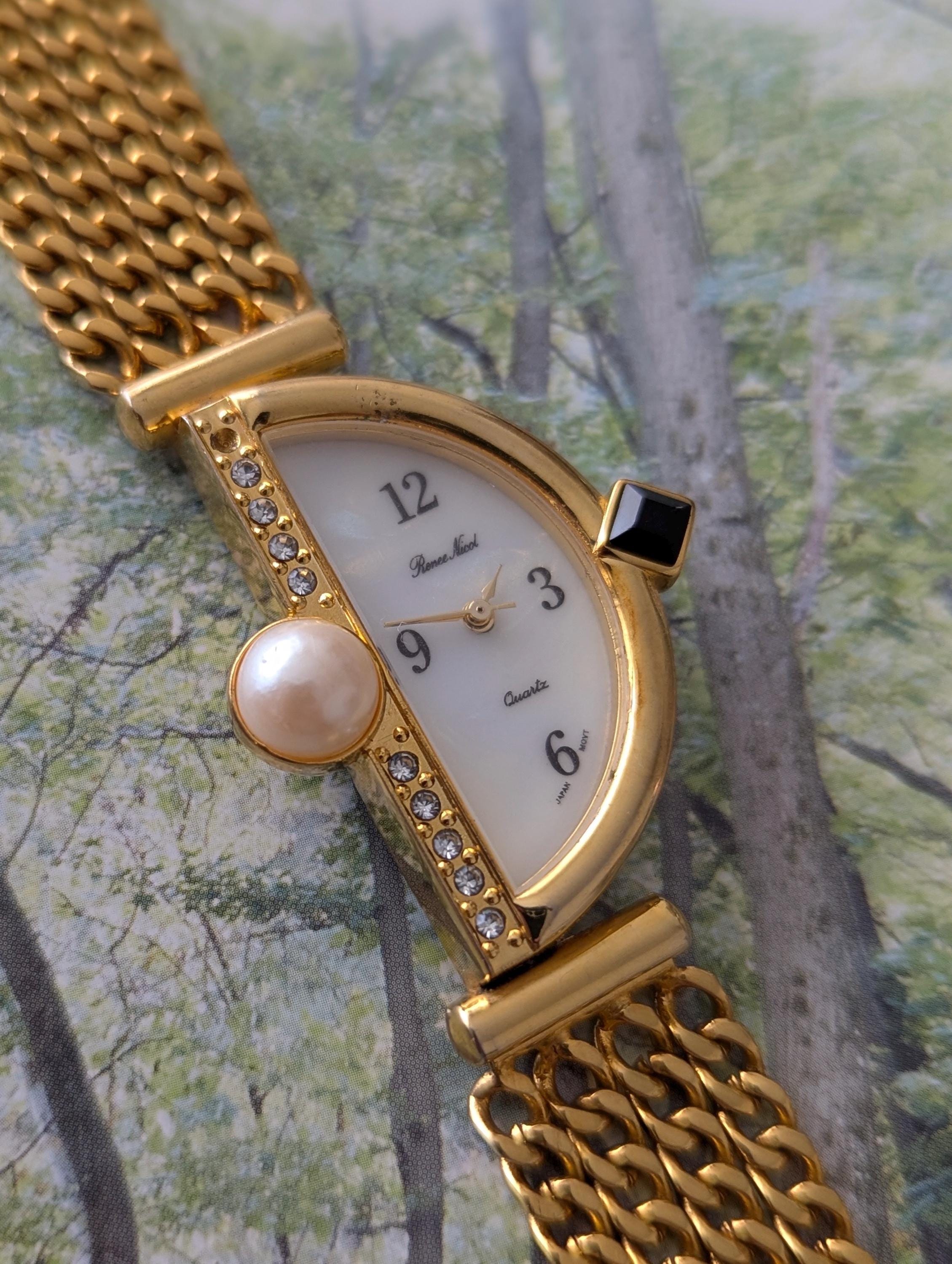 Vintage Gold Tone Renee Nicol Watch: Half Moon Bezel  display picture 1