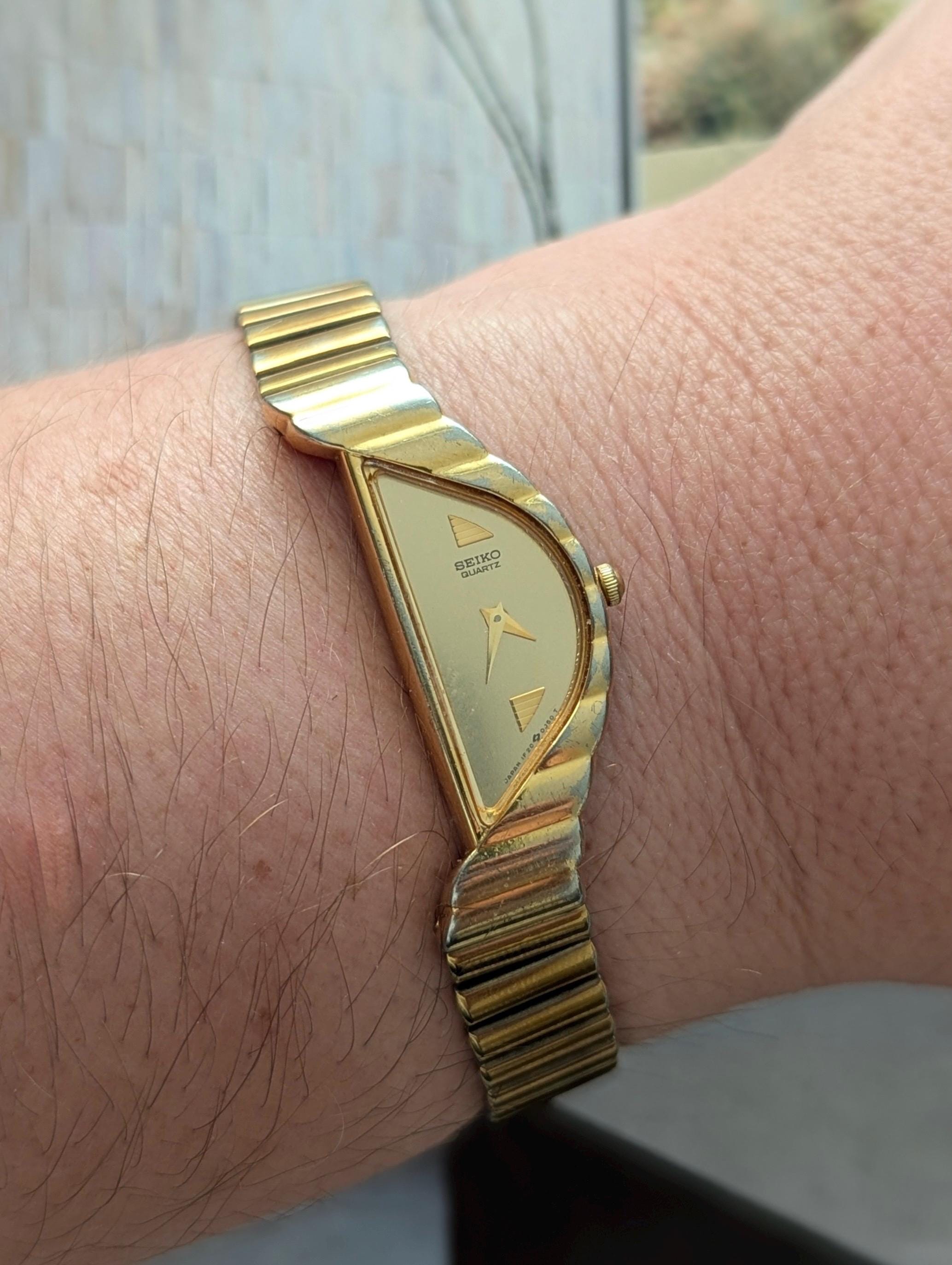 希少✨SEIKO セイコー ゴールド ハーフムーン レディース 腕時計 リボリ Seiko half moon - Etsy 日本
