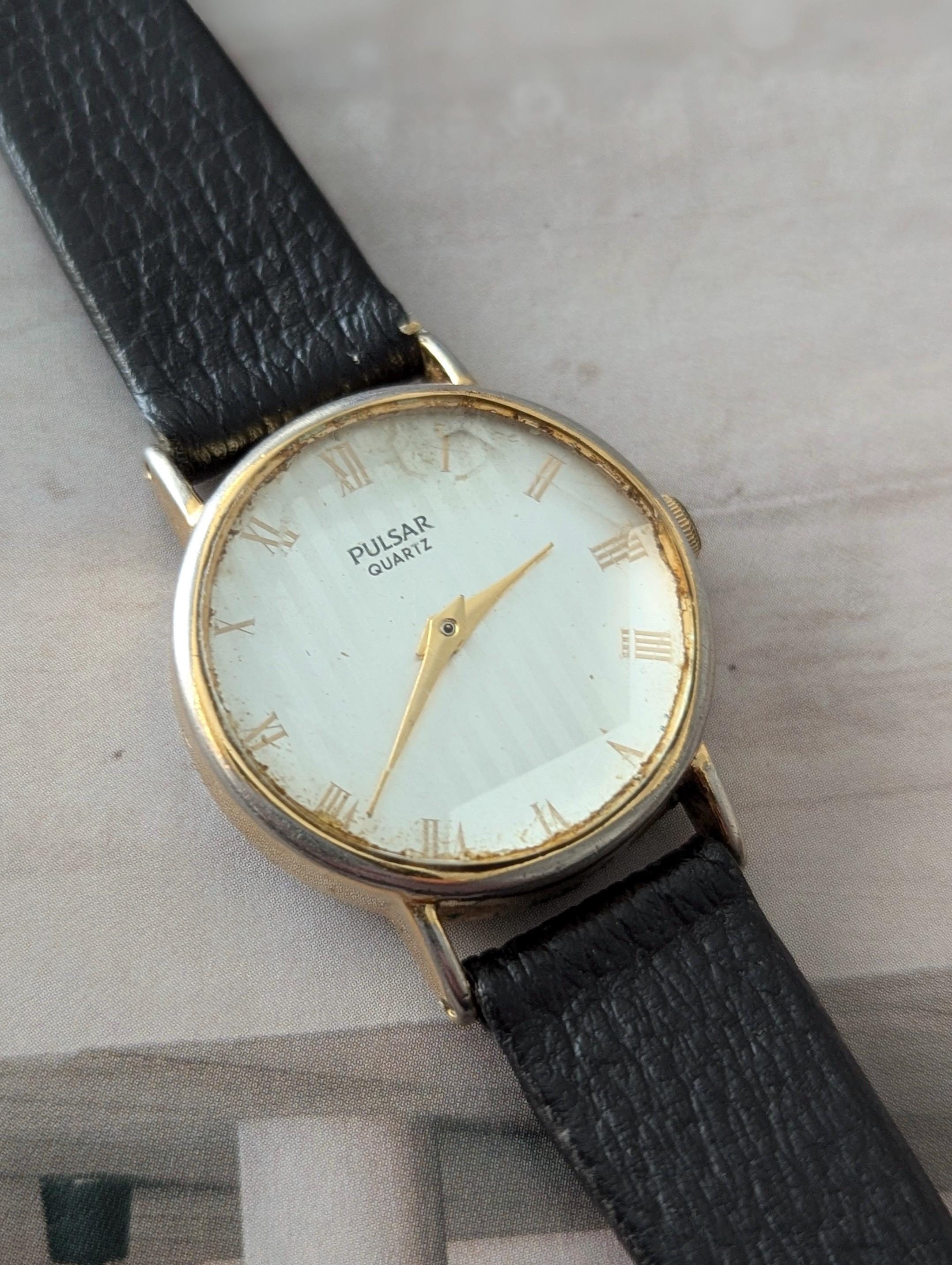 Vintage Pulsar Mens Watch 26mm Gold Tone V321-5009 Adjustable Band New Battery Pulsar Men main image 3