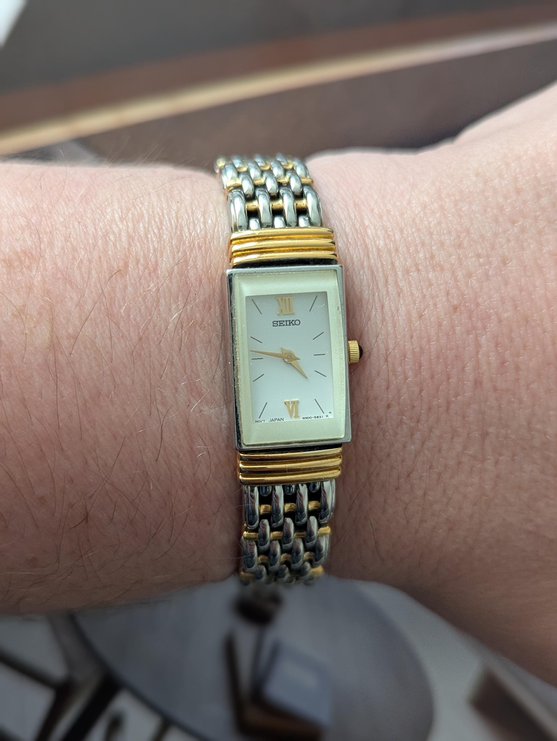 Vintage SEIKO Two-tone Tank Watch With Original Box - Etsy