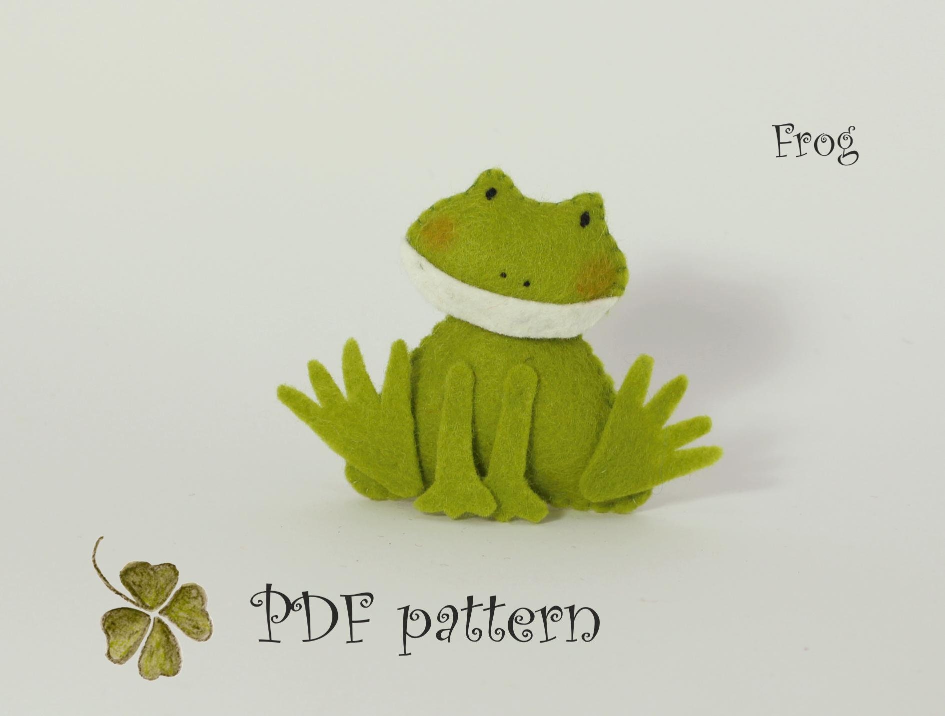 Wool felt pattern frog PDF file download woodland animal Etsy