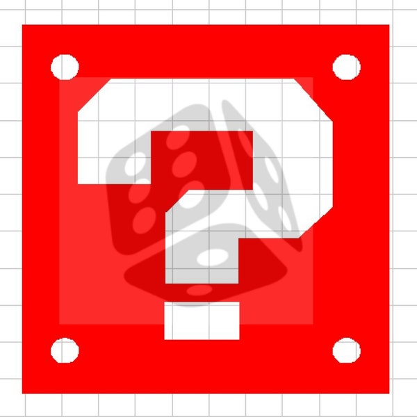 Super Mario Brothers Question Mark Box DIGITAL file .ai .dxf .svg Vector Downloadable file