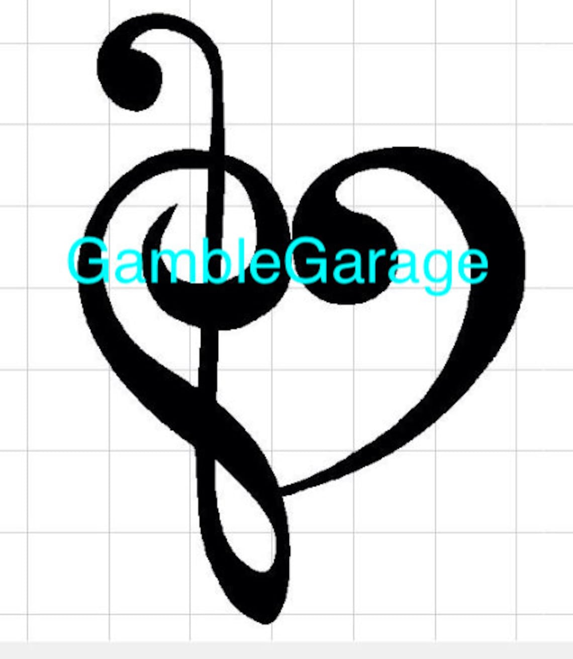 Upside Down Musical Note Heart DXF SVG Digital Download Cut Etsy