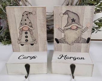 Christmas stocking holder cute gonk design PERSONALISED