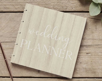 Wooden wedding planner with dividers and envelopes. Perfect engagement gift to organise the Big Day