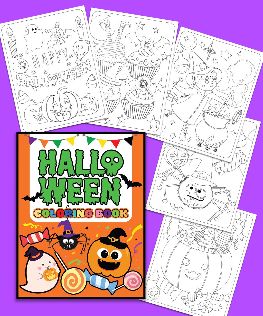 Printable Halloween Coloring Pages for Toddlers and Kids - Etsy