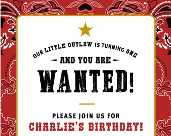 Little Outlaw Birthday Invitation