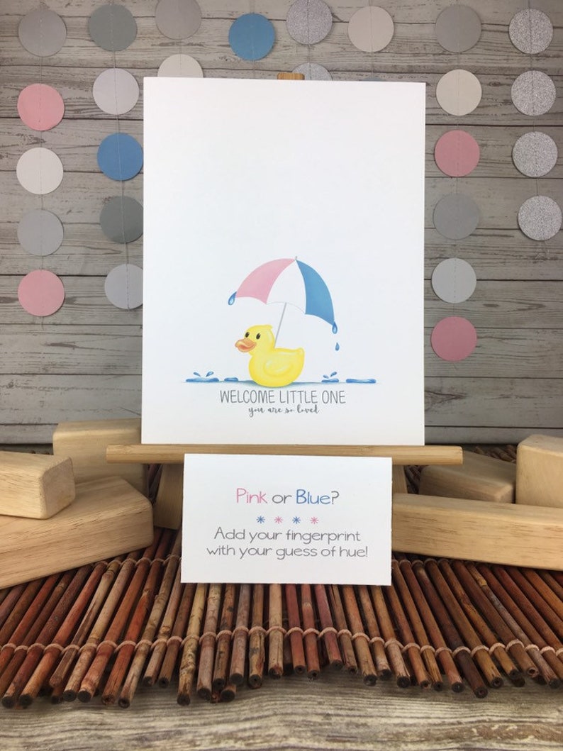 INSTANT DOWNLOAD Rubber Ducky gender reveal thumbprint Etsy