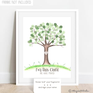 Thumbprint Tree Guestbook Alternative, Wedding Tree, Fingerprint Tree, Custom Guestbook Baby Shower, Fingerprint Tree Christening Guestbook