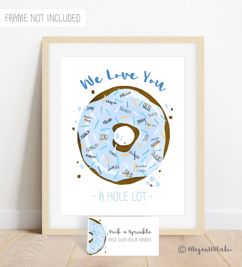 Donut Signature Poster, Signature Guestbook Alternative, Baby Sprinkle Ideas, Donut Party Decorations, Donut Theme Baby Shower Supplies image 7