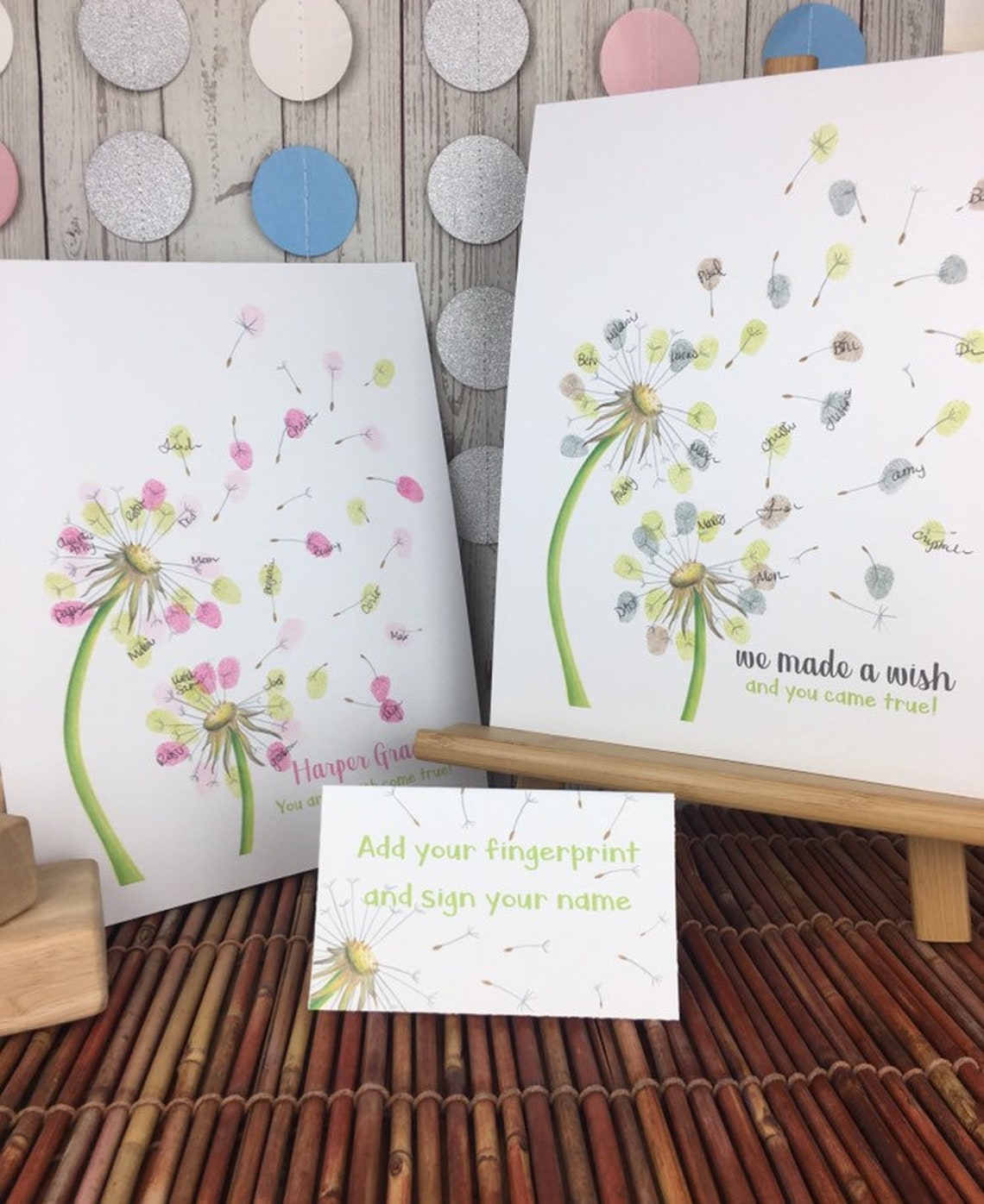 Dandelion thumbprint art teacher fingerprint gift teacher | Etsy