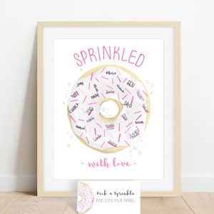 INSTANT DOWNLOAD Girl's Baby Sprinkle, Donut Baby Shower, Sprinkled ...