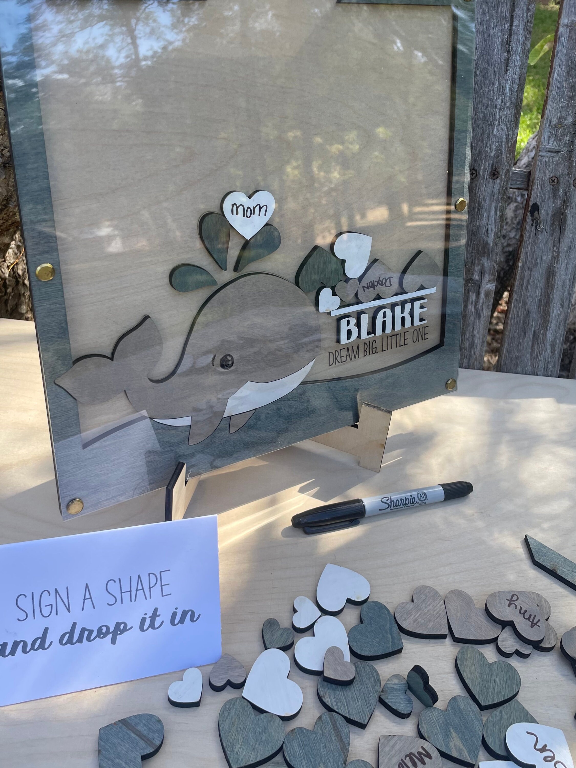 3D Whale Drop Box Signature Frame Guestbook Alternative, Unique ...