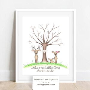 Custom Deer Thumbprint Tree Guestbook, Fingerprint Tree , Oh, Deer ...