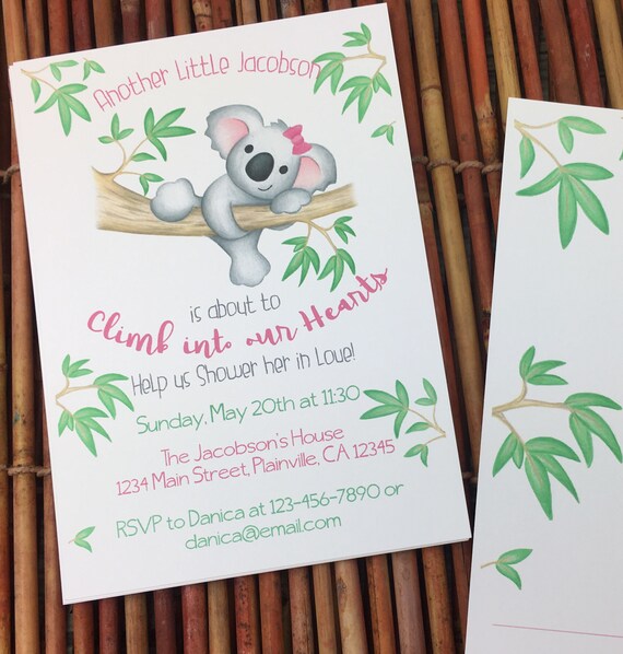 koala bear baby shower invitations