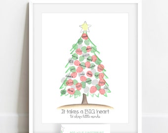 INSTANT DOWNLOAD Teacher Christmas Gift, Holiday teacher gift ideas, gift from students, gift from kids, christmas fingerprint tree sign