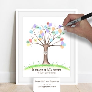 Gift for teacher, end of year gift for teacher, gift from class, class gift, fingerprint teacher gift, teacher appreciation present ideas image 5