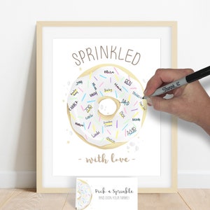 Donut Signature Poster, Signature Guestbook Alternative, Baby Sprinkle Ideas, Donut Party Decorations, Donut Theme Baby Shower Supplies image 1