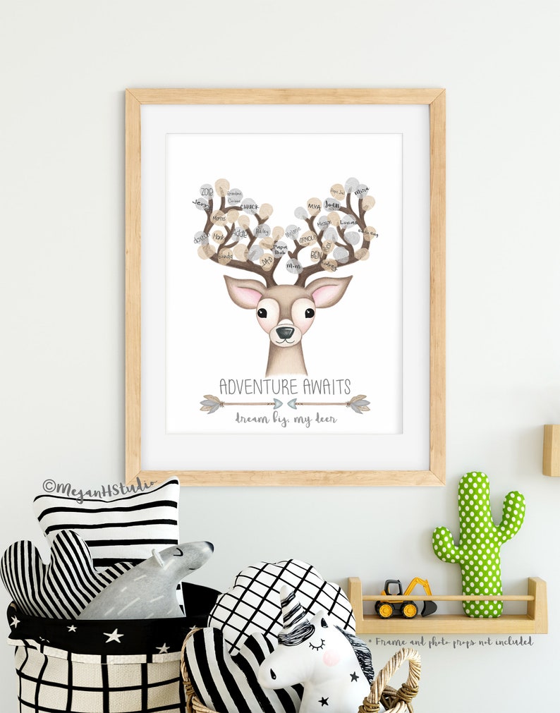 Gender Neutral Woodland Baby Shower Guest Sign in Poster Deer Etsy