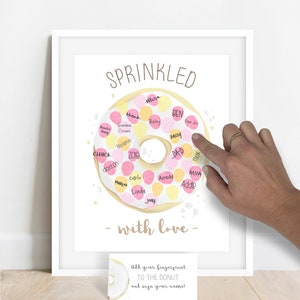 INSTANT DOWNLOAD Baby Sprinkle, Donut Baby Shower, Sprinkled with Love, Fingerprint Guestbook Alternative, Sprinkle Party Decorations Ideas