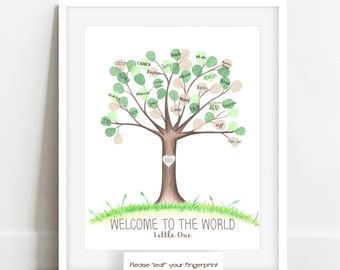 Thumbprint tree guestbook | wedding sign in tree | fingerprint tree | guest tree sign in | wedding fingerprint tree | christening guest book