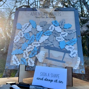 Airplane Theme Baby Shower 3D Signature Frame Guestbook Alternative, Airplanes and Adventures Baby Shower Ideas, Boy&#39;s Baby Shower Guestbook