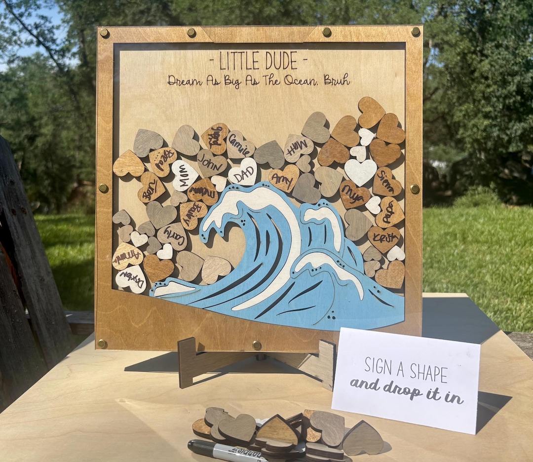 Ocean Theme 3D Drop Box Signature Frame Guestbook Alternative, Little ...