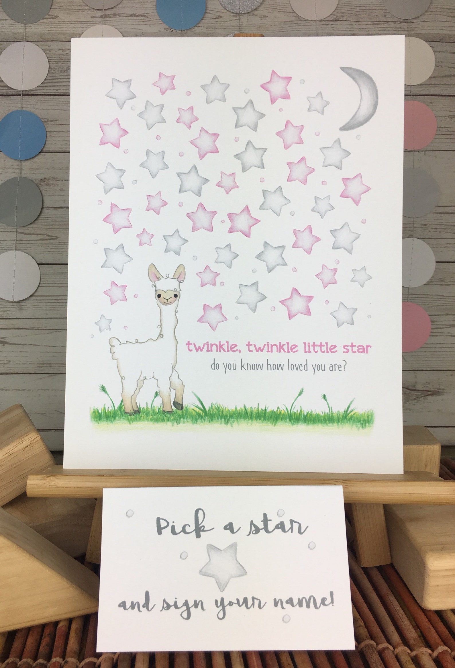 Llama baby shower guestbook alternative girls llama nursery Etsy