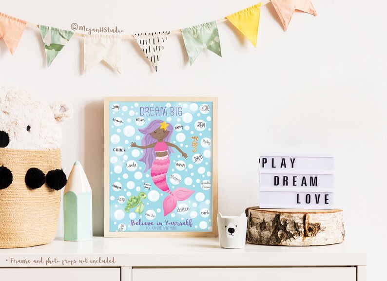 INSTANT DOWNLOAD Mermaid Themed Birthday Guestbook Etsy