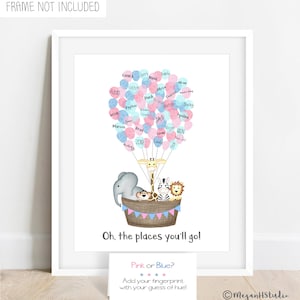 Gender reveal party ideas, gender reveal guestbook poster, gender reveal fingerprint tree, gender guess sign in, gender reveal ideas, vote