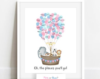 Gender reveal party ideas, gender reveal guestbook poster, gender reveal fingerprint tree, gender guess sign in, gender reveal ideas, vote