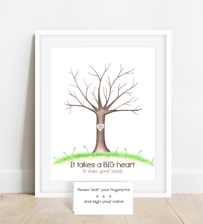 Gift for teacher, end of year gift for teacher, gift from class, class gift, fingerprint teacher gift, teacher appreciation present ideas image 3