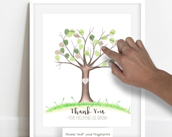 INSTANT DOWNLOAD Teacher Appreciation Fingerprint Tree, Gift from Class, End of Year Teacher Gift, Teacher Thank You Fingerprint Tree Print