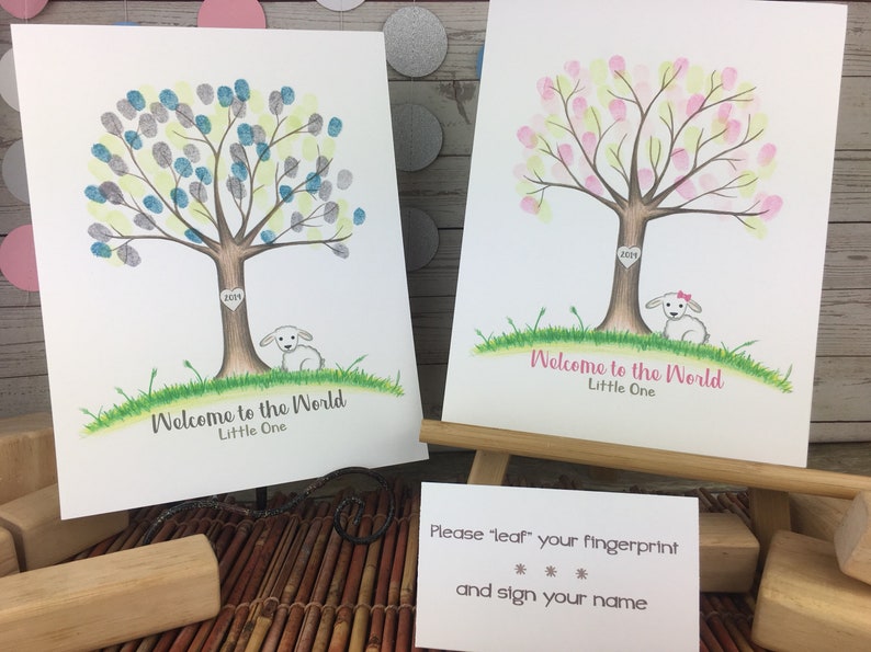 Farm Animal Baby Shower Fingerprint Tree Nursery Rhyme Etsy