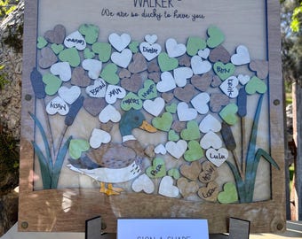 Duck Theme Drop Box Signature Frame, Mallard Duck Baby Shower Ideas, Hunting Theme, Woodland Outdoor Theme Baby Shower Idea, Drop Box Frame